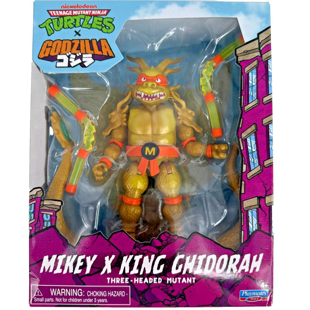 TMNT x Godzilla MIKEY X KING GHIDORAH Action Figure Playmates Three Headed